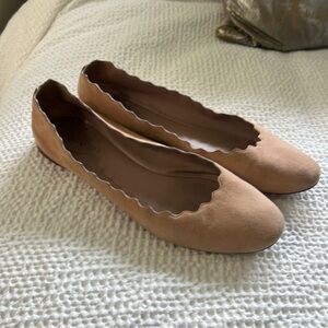 Chloe Ballerina Flat EU 39 light pink suede